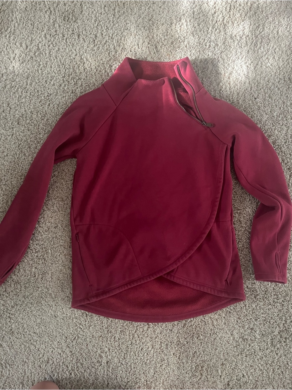 Athleta Women’s Burgundy Wrap Front 1/4 Zip Pullover